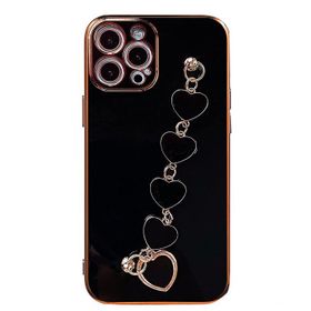 Dijitalindirim Ally iPhone 11 Pro Max 6.5 inç Kılıf Kalp Bileklik Tutuculu Lüx Silikon Askılı Kılıf