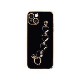 Dijitalindirim Ally iPhone 13 Mini 5.4 inç Kılıf Kalp Bileklik Tutuculu Lüx Silikon Askılı Kılıf