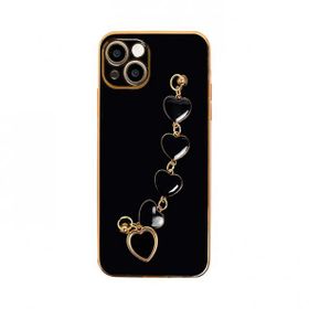 Dijitalindirim Ally iPhone 13 Mini 5.4 inç Kılıf Kalp Bileklik Tutuculu Lüx Silikon Askılı Kılıf