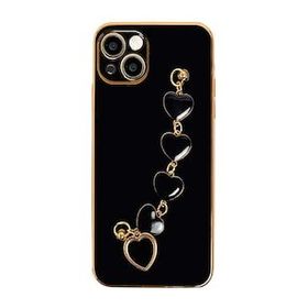 Dijitalindirim Ally iPhone 13 Mini 5.4 inç Kılıf Kalp Bileklik Tutuculu Lüx Silikon Askılı Kılıf
