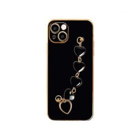 Dijitalindirim Ally iPhone 13 Mini 5.4 inç Kılıf Kalp Bileklik Tutuculu Lüx Silikon Askılı Kılıf