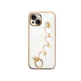 Dijitalindirim Ally iPhone 13 Mini 5.4 inç Kılıf Kalp Bileklik Tutuculu Lüx Silikon Askılı Kılıf