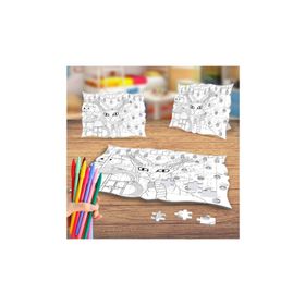 Dikkatli Bakan Kedi Boyama Puzzle Tablo