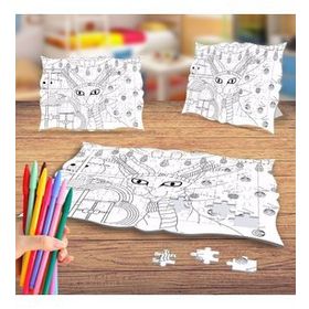 Dikkatli Bakan Kedi Boyama Puzzle Tablo