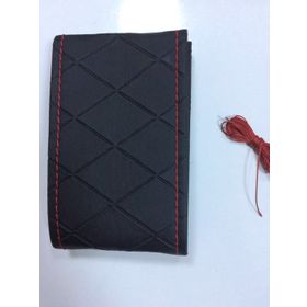 Dikmeli Kırmızı Siyah Direksiyon Kılıfı