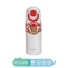 Diller 600 MLl Bear Sevimli Hayvanlar Desenli El Askılı Paslanmaz Çelik Termos