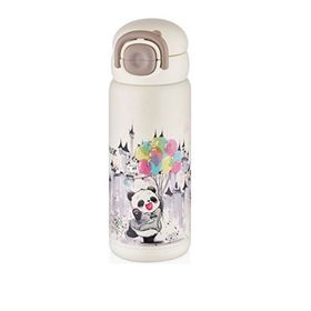 Diller D9252 600 ML Sevimli Panda Çift Kapaklı Çelik Termos