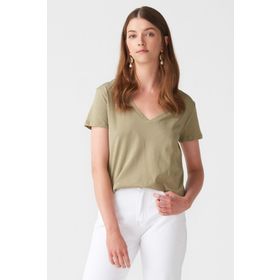 Dilvin 101A03470 Çağla V Yaka Basic Kadın T-shirt