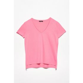 Dilvin 101A03470 Ekru V Yaka Basic Kadın T-shirt