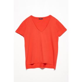 Dilvin 101A03470 Ekru V Yaka Basic Kadın T-shirt