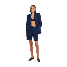 Dilvin 101A71541 Lacivert Kadın Ayarlanabilir Belli Bermuda Şort