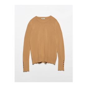 Dilvin 1267 Camel Bisiklet Yaka Kol Ortası Droplu Kazak