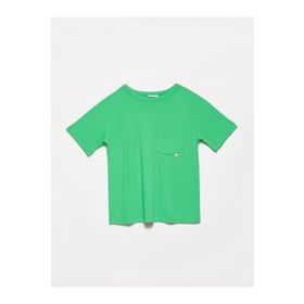 Dilvin 30132 Yeşil Bisiklet Yaka Kadın T-shirt