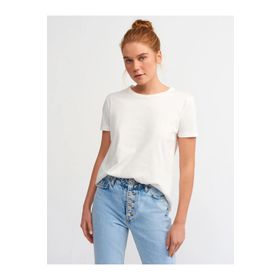 Dilvin 3470 Ekru Basic T-shirt