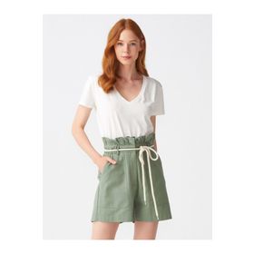 Dilvin 3470 Ekru Basic T-shirt