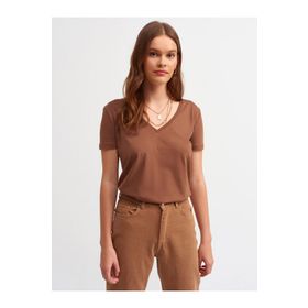 Dilvin 3470 Kahve Basic T-shirt