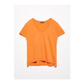 Dilvin 3470 Oranj V Yaka Basic T-Shirt