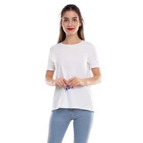 Dilvin 3471 Bisiklet Yaka Basic Beyaz Kadın T-Shirt