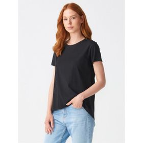 Dilvin 3471 Bisiklet Yaka Basic Siyah Kadın T-Shirt