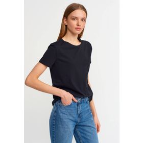Dilvin 3471 Bisiklet Yaka Basic Siyah Kadın T-Shirt