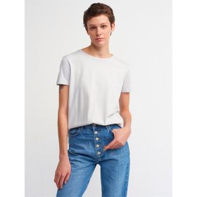 Dilvin 3471 Gri Kadın T-shirt
