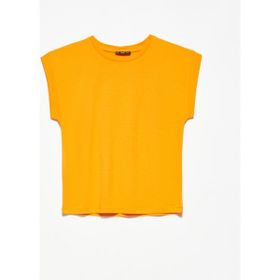 Dilvin 3504 Turuncu Bisiklet Yaka Penye T-Shirt