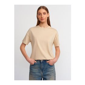 Dilvin 3683 Bej Basic T-shirt