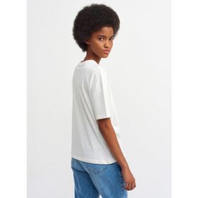 Dilvin 3683 Ekru Basic T-shirt