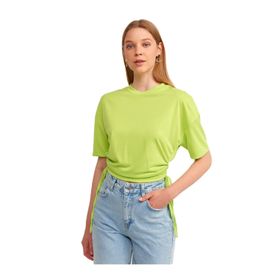 Dilvin 3790 Lime Yanı Bağcıklı Tshirt