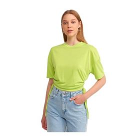 Dilvin 3790 Lime Yanı Bağcıklı Tshirt