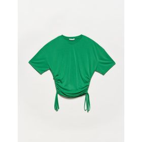 Dilvin 3790 Yeşil Yanı Bağcıklı T-shirt