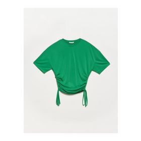 Dilvin 3790 Yeşil Yanı Bağcıklı T-shirt