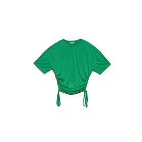 Dilvin 3790 Yeşil Yanı Bağcıklı T-shirt