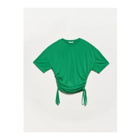 Dilvin 3790 Yeşil Yanı Bağcıklı T-shirt