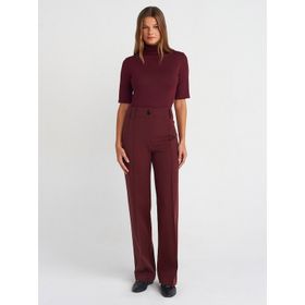 Dilvin 4888 Bordo Uzun Kadın Pantolon