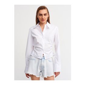 Dilvin 50148 101A50148 Pencere Detaylı Poplin Gömlek