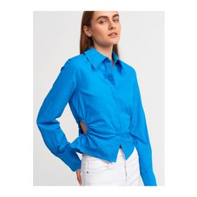 Dilvin 50148 101A50148 Pencere Detaylı Poplin Gömlek
