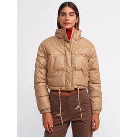 Dilvin 6878 Camel Kadın Şişme Mont