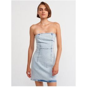 Dilvin 90527 Mavi Mini Kadın Elbise