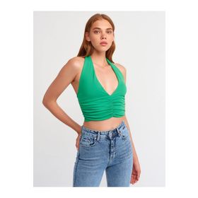 Dilvin Büzgü Detaylı Yeşil Crop