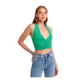 Dilvin Büzgü Detaylı Yeşil Crop
