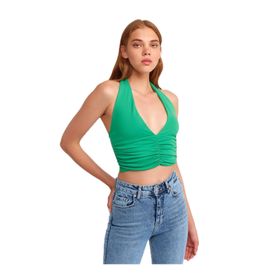 Dilvin Büzgü Detaylı Yeşil Crop