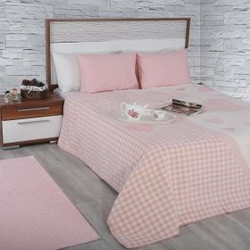 Dinarsu Bella Pembe Çift Kişilik Pamuklu Battaniye