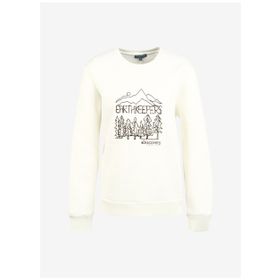 Discovery D3WL-SWT16 Expedition Kırık Beyaz Kadın Bisiklet Yaka Nakışlı Sweatshirt