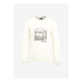 Discovery D3WL-SWT16 Expedition Kırık Beyaz Kadın Bisiklet Yaka Nakışlı Sweatshirt