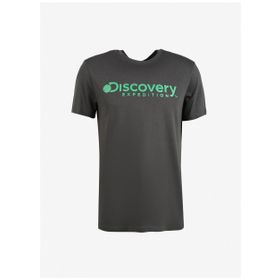 Discovery Expedition Antrasit Erkek Bisiklet Yaka Baskılı T-Shirt