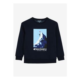 Discovery Expedition D3WB-SWT35 Lacivert Baskılı Erkek Sweatshirt