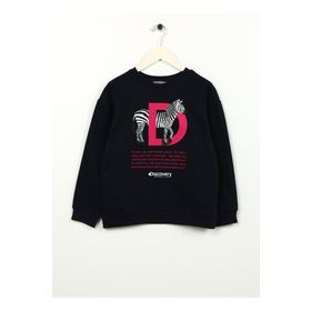 Discovery Expedition D3WG-SWT23 Baskılı Kız Çocuk Lacivert Sweatshirt