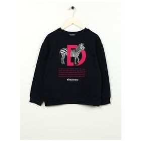 Discovery Expedition D3WG-SWT23 Baskılı Kız Çocuk Lacivert Sweatshirt