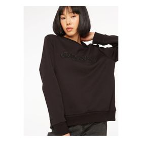 Discovery Expedition D3WL-SWT15 Siyah Bisiklet Yaka Relaxed Fit Nakışlı Kadın Sweatshirt